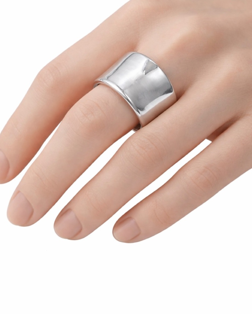 Stainless Steel Cigar Band Ring (NWT) (Size: 5 1/2) - Picture 5 of 11